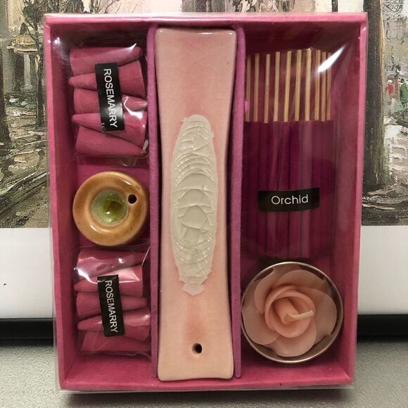 NIB: Incense & Candle Gift Set - Orchid & Rosemary - Picture 2 of 6